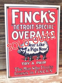dp-170404-06  Finck's Overalls / 1930's Porcelain Sign