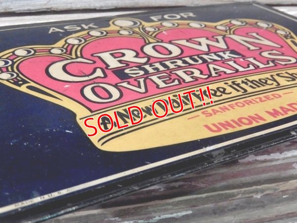 画像5: dp-170404-04 Crown Overalls / 1950's Sign