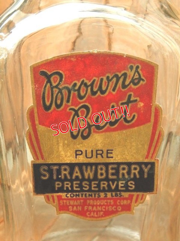 画像2: dp-170422-29 Brown's Best / Vintage Strawberry Preserves Glass Jar