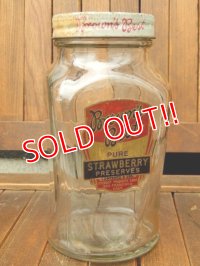 dp-170422-29 Brown's Best / Vintage Strawberry Preserves Glass Jar