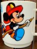 画像2: ct-170511-25 Mickey Mouse & Goofy / Disneyland 1970's Firefighter Plastic Mug (2)