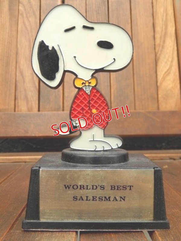 画像1: ct-170511-21 Snoopy / AVIVA 70's Trophy "World's Best Salesman"