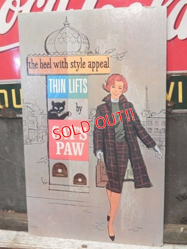 画像1: dp-170701-26 Cat's Paw / 1950's-1960's Cardboard Sign