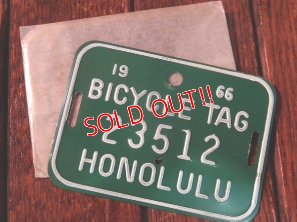 画像1: dp-170810-21 1960's Bicycle Tag "HONOLULU"