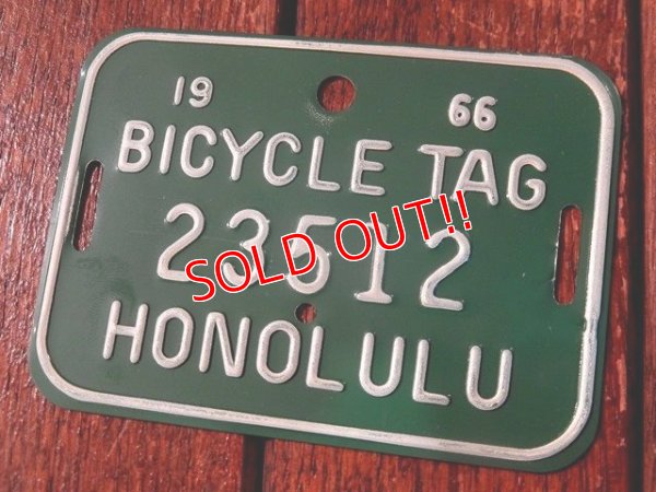 画像2: dp-170810-21 1960's Bicycle Tag "HONOLULU"