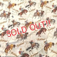ct-170901-39 Vintage Flat Sheet "Cowboy" (Twin size)