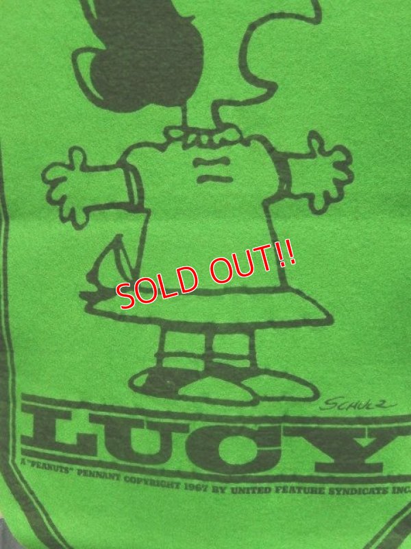 画像3: ct-171001-08 PEANUTS / 1960's Banner "Lucy" Green
