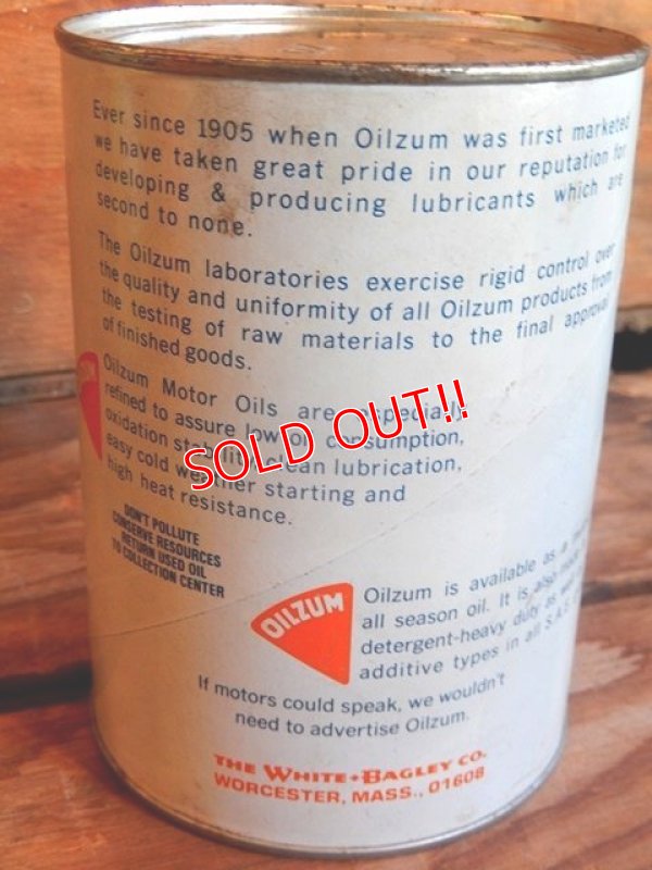 画像3: dp-171020-18 OILZUM / 1970's 1QT Motor Oil Can