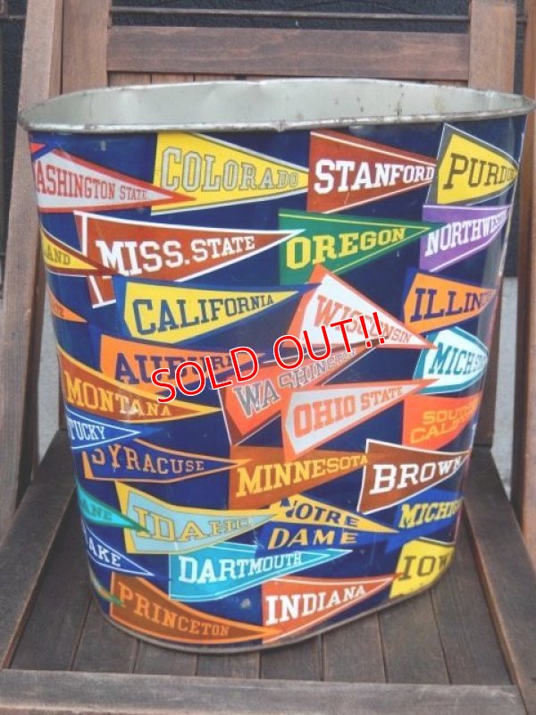 画像2: dp-171101-11 1950's-1960's College Pennant Trash Box