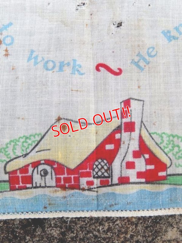 画像7: ct-171206-52 Snow White and the Seven Dwarfs / Dopey 1940's Handkerchief