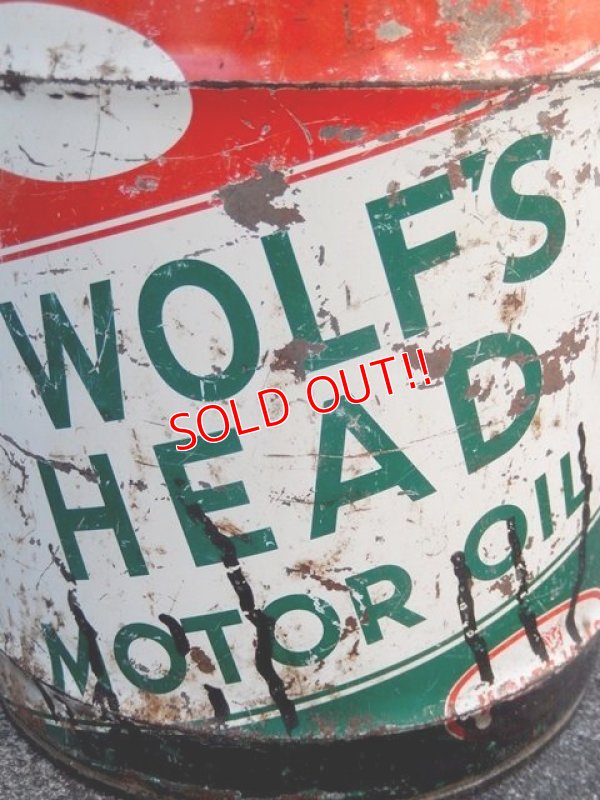 画像2: dp-180110-31 WOLF'S HEAD / Vintage 5 Gallon Oil Can