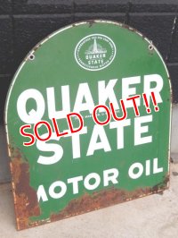 dp-171206-40 Quaker State / 1940's W-side Metal Sign