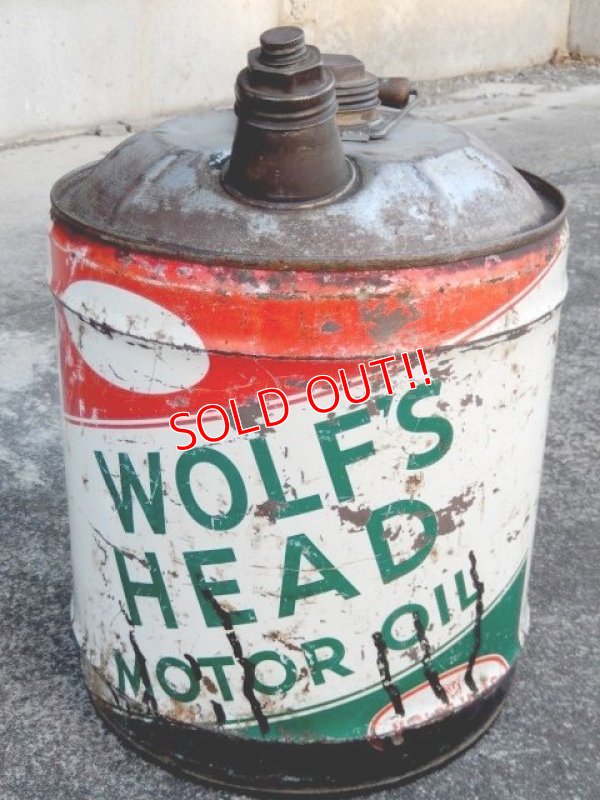 画像1: dp-180110-31 WOLF'S HEAD / Vintage 5 Gallon Oil Can