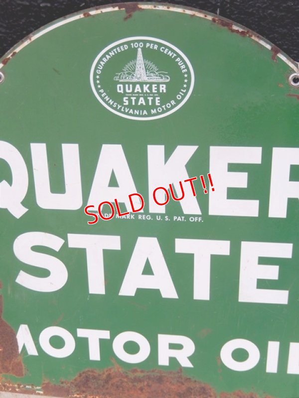 画像2: dp-171206-40 Quaker State / 1940's W-side Metal Sign