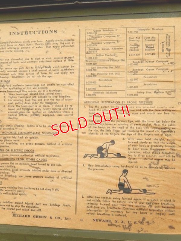 画像6: dp-180201-13 1940's U.S.FIRST AID KIT BOX