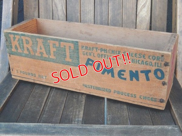 画像1: dp-180201-21 KRAFT / Vintage Cheese Wood Box