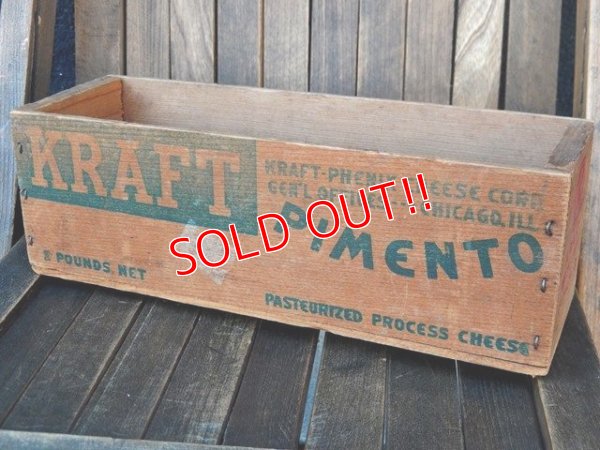 画像2: dp-180201-21 KRAFT / Vintage Cheese Wood Box