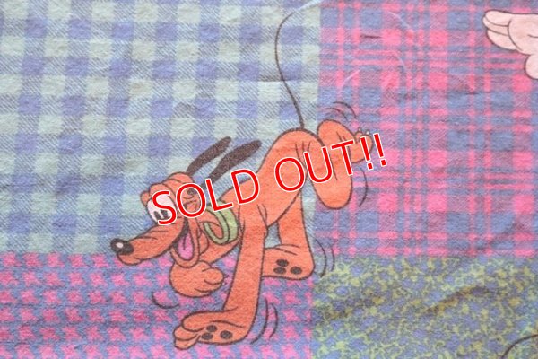 画像5: ct-180201-93 Mickey Mouse & Pluto / 1980's Flat Sheet (Twin size)