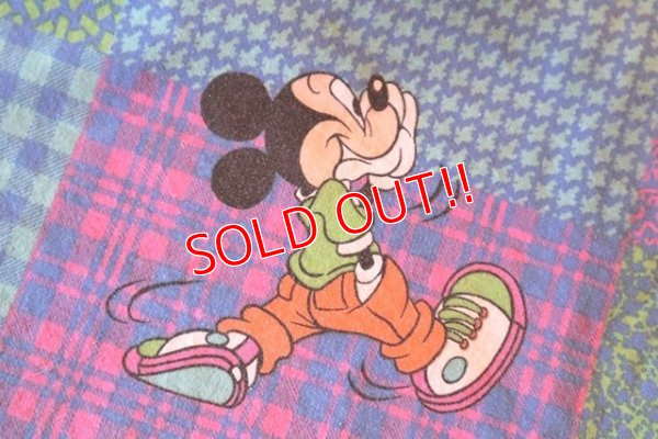 画像4: ct-180201-93 Mickey Mouse & Pluto / 1980's Flat Sheet (Twin size)