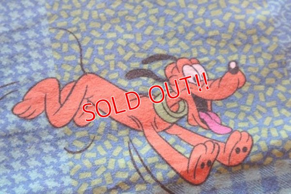 画像6: ct-180201-93 Mickey Mouse & Pluto / 1980's Flat Sheet (Twin size)
