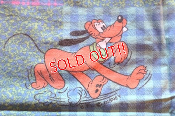 画像7: ct-180201-93 Mickey Mouse & Pluto / 1980's Flat Sheet (Twin size)