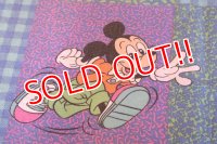 ct-180201-93 Mickey Mouse & Pluto / 1980's Flat Sheet (Twin size)