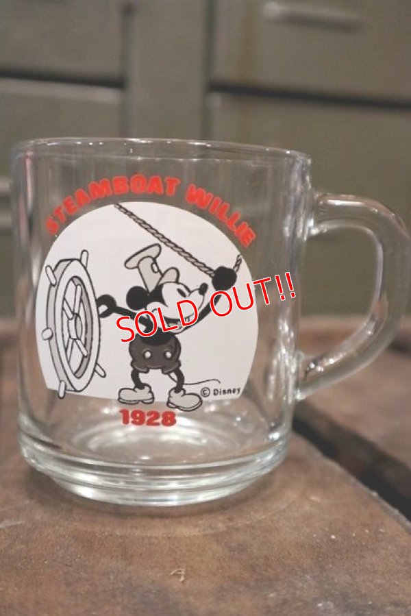 画像1: gs-141217-08 Mickey Mouse / Anchor Hocking 1970's Mug "Steamboart Willie"