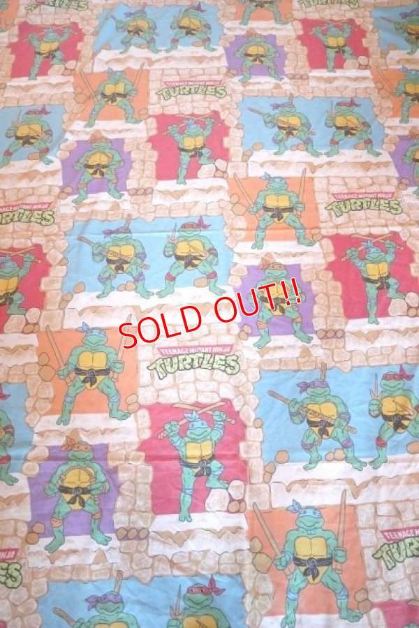 画像1: ct-171206-26 Teenage Mutant Ninja Turtles / 1988 Flat Sheet (Twin size)