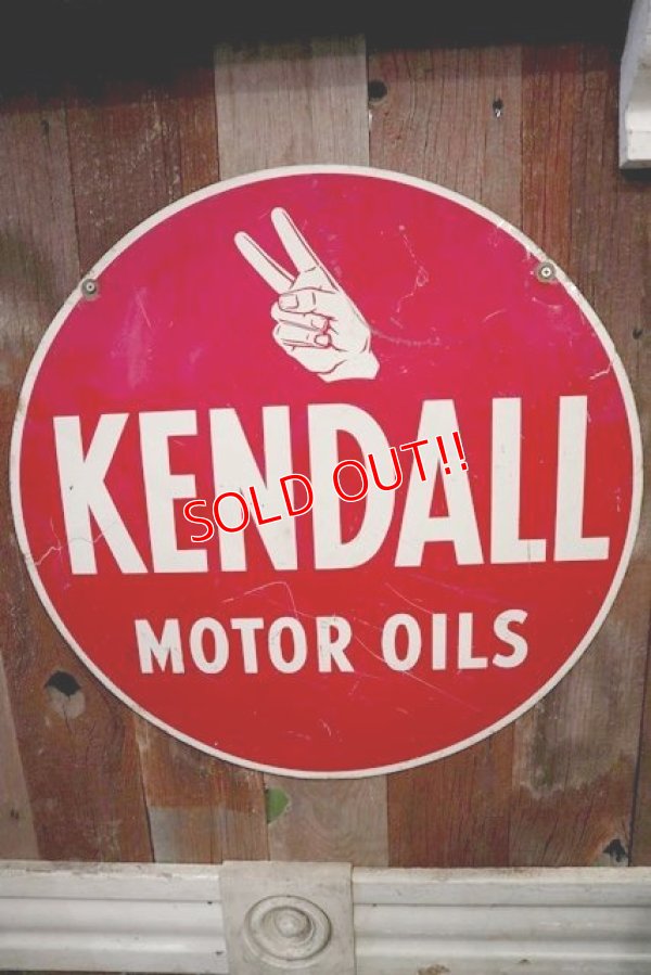 画像1: dp-180401-10 Kendall / 1950's W-side Metal Sign