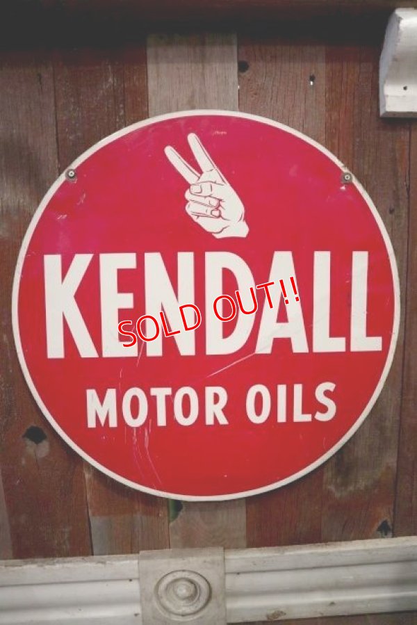 画像6: dp-180401-10 Kendall / 1950's W-side Metal Sign
