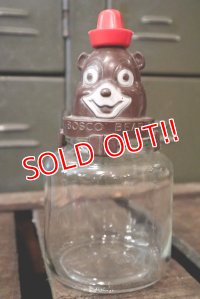 ct-180401-10 Bosco Bear / Hazel Atlas 1960's Glass Jar & Bank