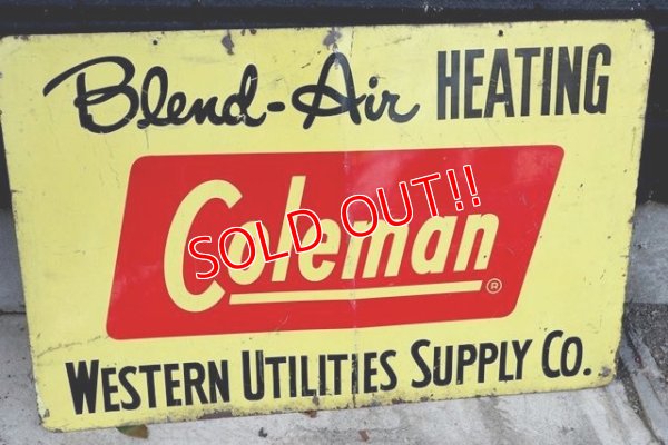 画像8: dp-180401-07 Coleman / 1960's W-side Metal Sign