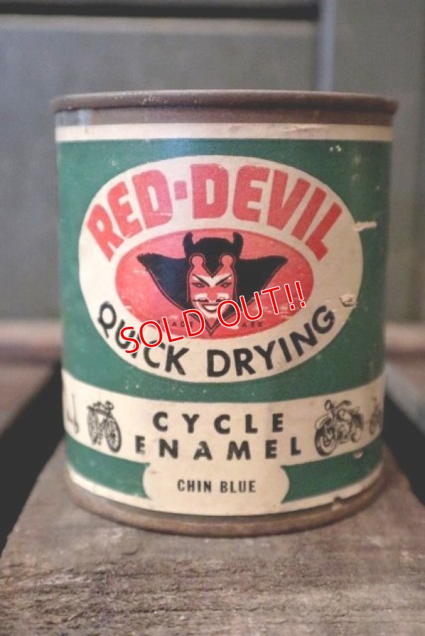 画像1: dp-180501-21 RED-DEVIL / 1940's-1950's Cycle Enamel Can