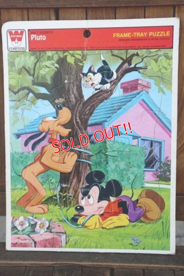 画像1: ct-180501-05 Mickey & Pluto / Whitman 1970's Frame Tray Puzzle