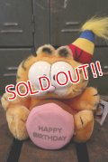 ct-180514-36 Garfield / DAKIN 1980's Plush Doll "Happy Birthday"