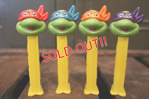 画像1: pz-130917-04 Teenage Mutant Ninja Turtles / 1990's PEZ Dispenser Set of 4 (Happy)