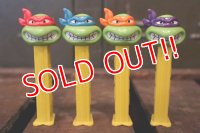 pz-130917-04 Teenage Mutant Ninja Turtles / 1990's PEZ Dispenser Set of 4 (Angry)
