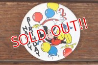 ct-180514-10 Mickey Mouse  / 1990's Pinback "HAPPY BIRTHDAY"
