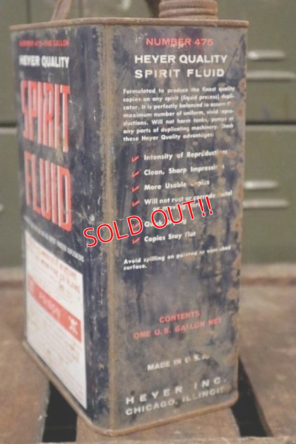 画像5: dp-180601-31 Heyer Quality Spirit Fluid / Vintage One Gallon Can