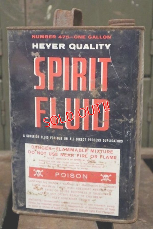 画像1: dp-180601-31 Heyer Quality Spirit Fluid / Vintage One Gallon Can