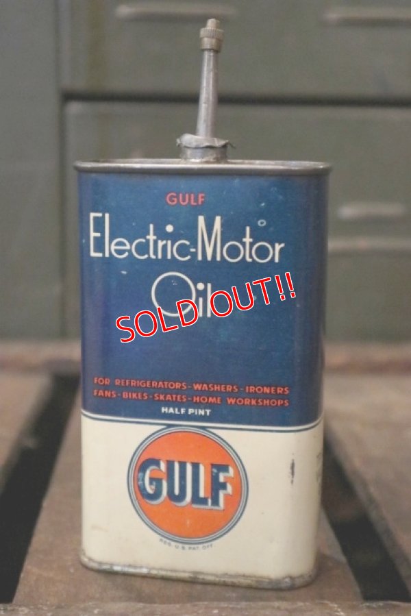 画像1: dp-180701-32 Gulf / 1940's-1950's Electric-Motor Oil Can