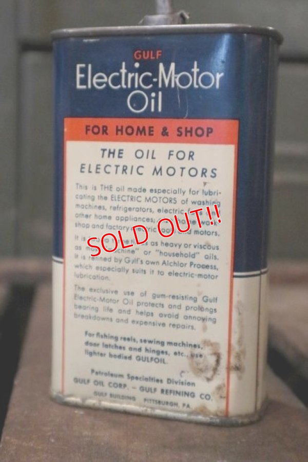 画像5: dp-180701-32 Gulf / 1940's-1950's Electric-Motor Oil Can