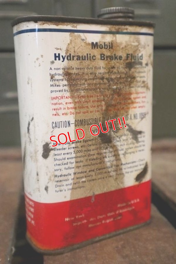 画像5: dp-180701-10 Mobil / 1950's-1960's Hydraulic Brake Fluid Can