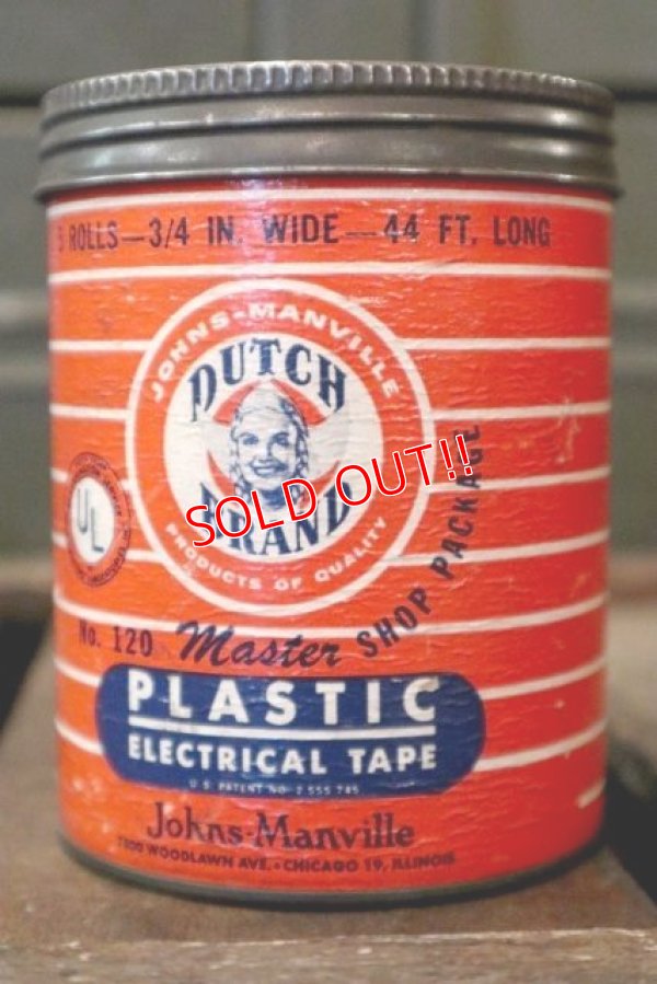 画像1: dp-180701-96 Johns Manville DUTCH BRAND / Vintage Plastic Electrical Tape Box