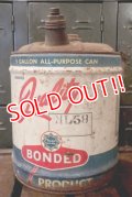 dp-180601-34 Bonded Gas & Oil / 1940's-1950's Quality 5 Gallon Oil Can