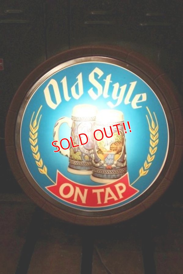 画像1: dp-180801-21 Old Style Beer / 1980's Barrel Lighted Sign