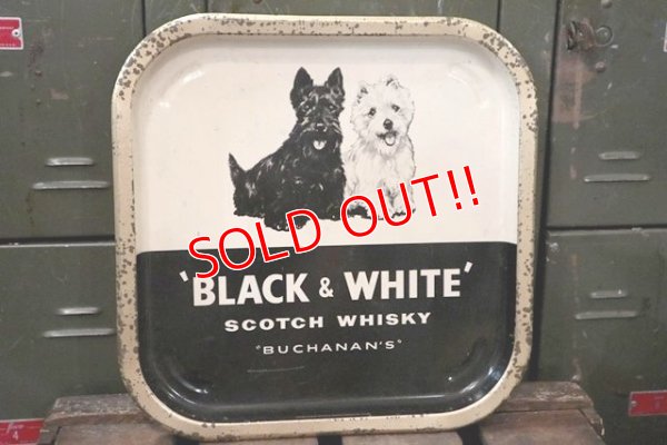 画像1: dp-180801-44 Black & White Scotch Whisky / Vintage Tin Tray