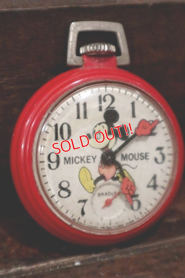 画像1: ct-180901-212 Mickey Mouse / Bradley 1970's Pocket Watch 【JUNK】