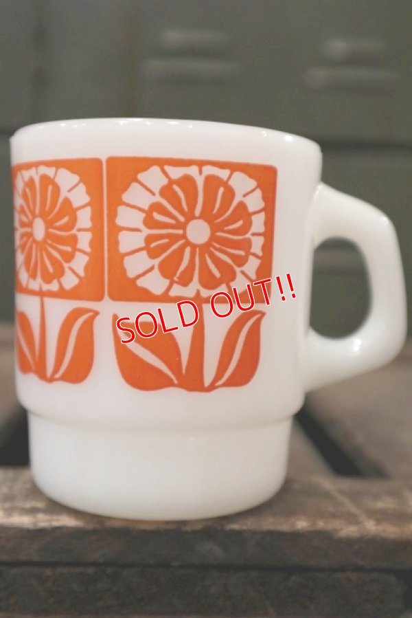 画像1: ct-180901-224 Fire-King / 1960's Stacking Mug Gerbera Orange