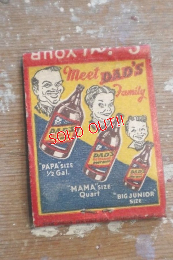 画像1: dp-180901-16 DAD'S ROOT BEER / 1950's-1960's Match Book
